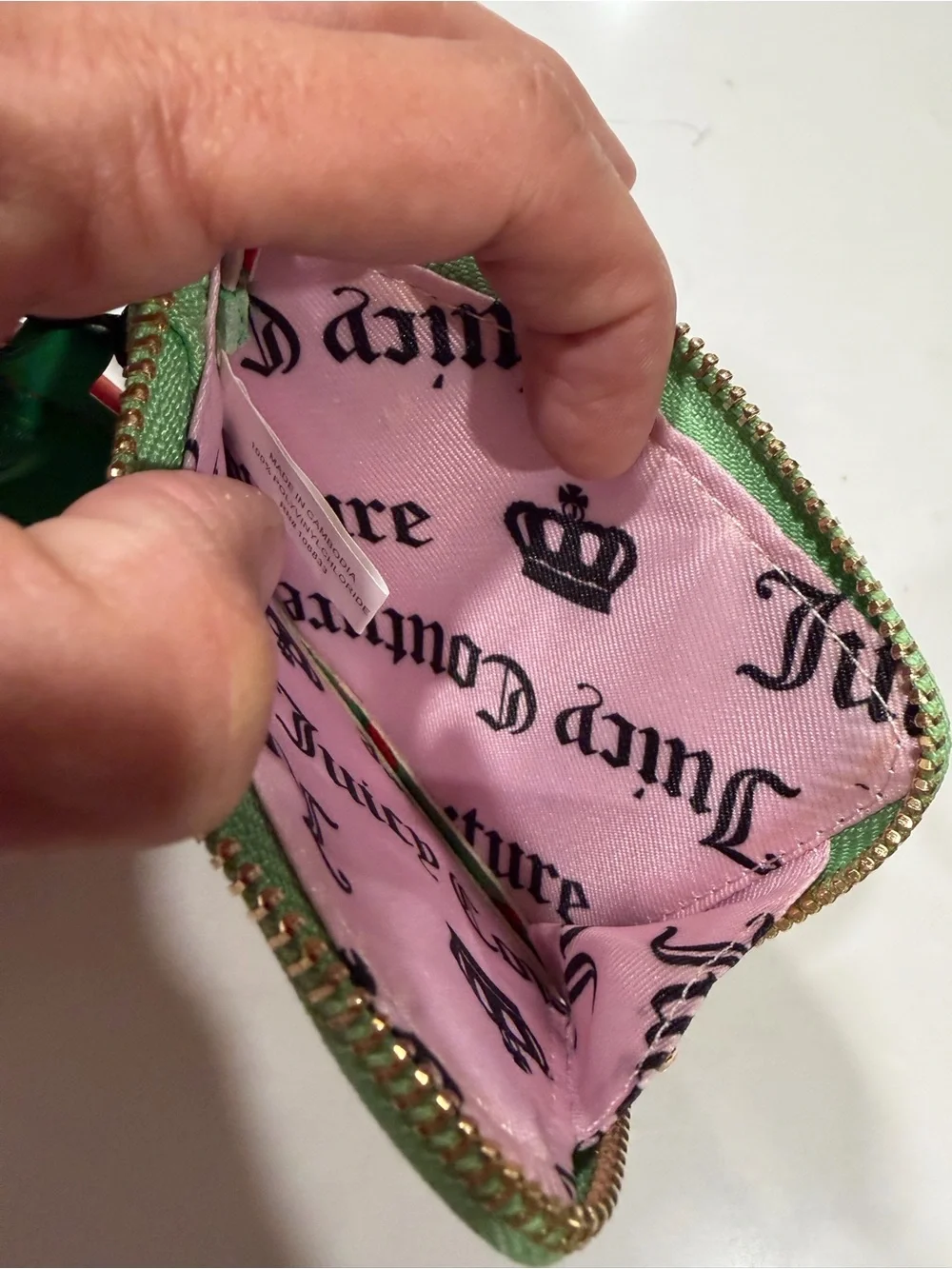 Juicy Couture Red Strawberry Coin Pouch with Mint Green Cardholder